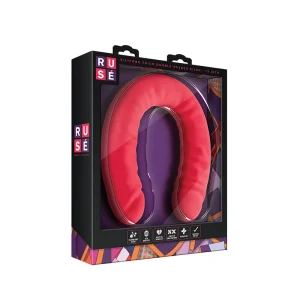 Ruse Silicone Double Headed Dildo-Cerise 18 Pulg
