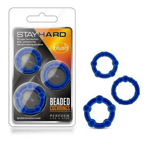 Stay Hard Beaded Cockrings Blue BN00013